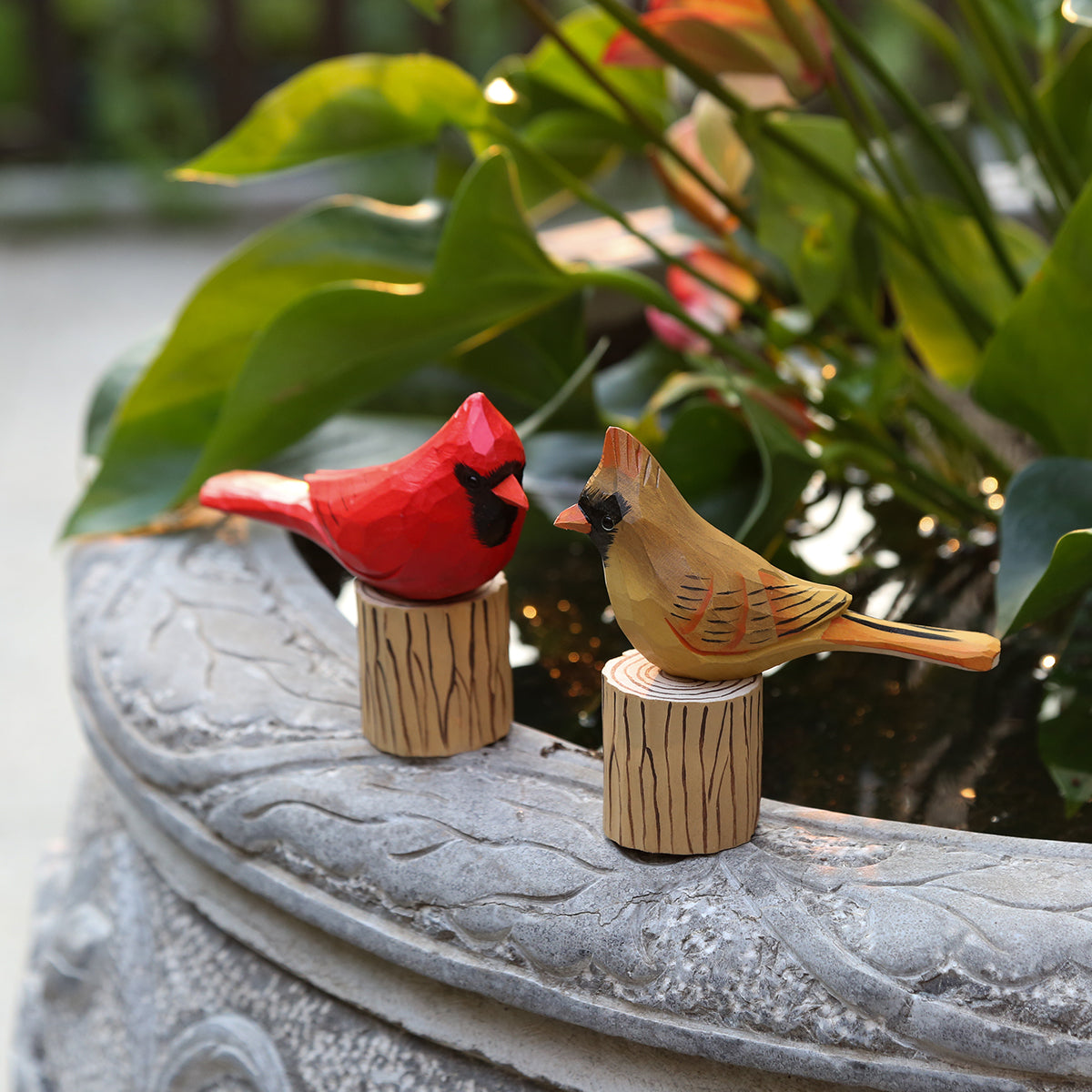 Male and Female Cardinals Set – Wooden Cuties 🌱 Europe