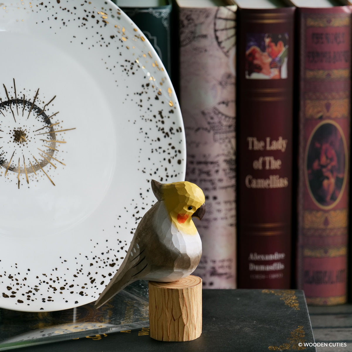 Grijze Cockatiel + Stand