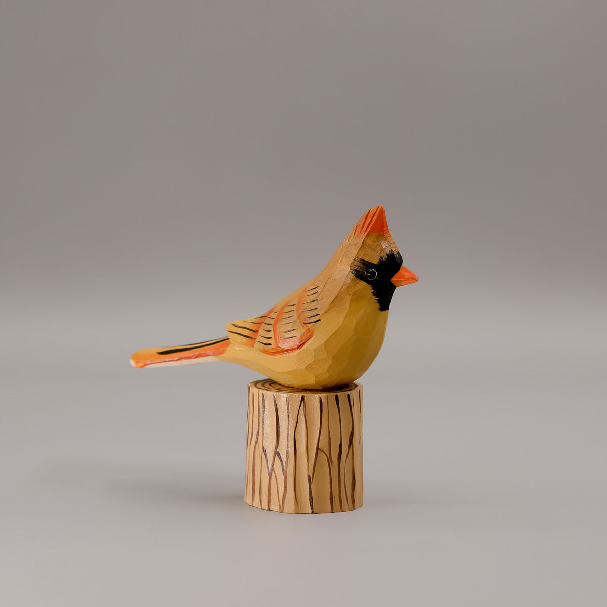 Northern Cardinal Couple Bird Figurine Hand Carved Painted Wooden (Female +  Male)