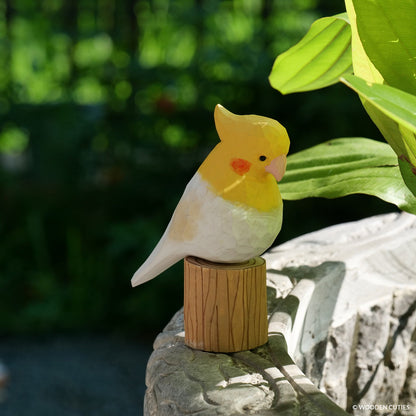 Witte Cockatiel + Stand