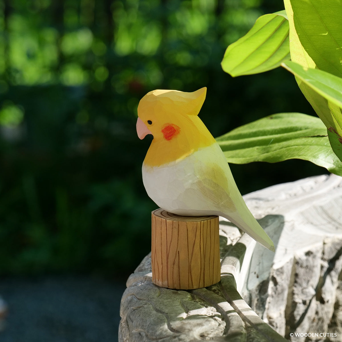 Witte Cockatiel + Stand