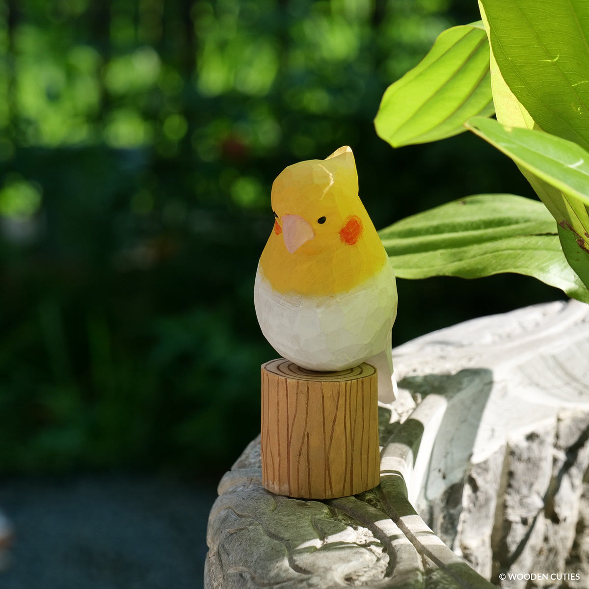 Witte Cockatiel + Stand