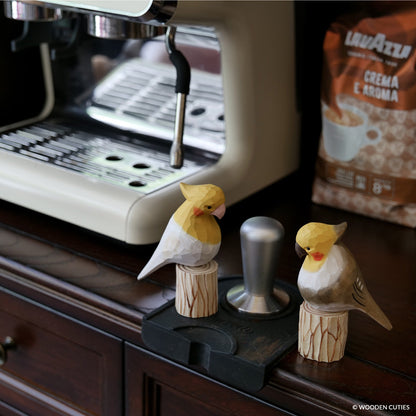 Witte Cockatiel + Stand