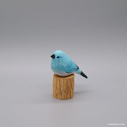 Bergblauwe Vogel + Stand