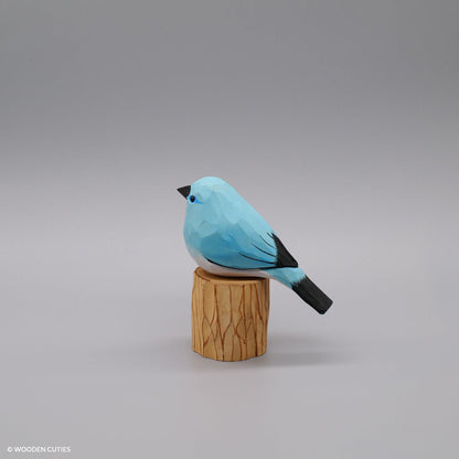 Bergblauwe Vogel + Stand